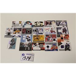 LOT OF 20 AUTHENTIC MEMORABILIA NHL CARDS (GAME USED JERSEY'S)