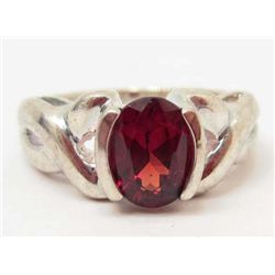 6945 - STERLING SILVER RHODOLITE GARNET RING SIZE 6.5