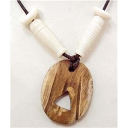 BUFFALO BONE PENDANT 1 INCH WITH BONE BEADS