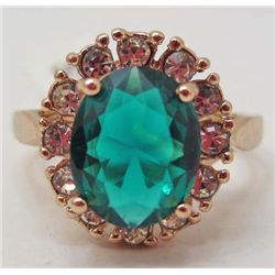 7163 - 18K GOLD PLATED SWAROVSKI CRYSTAL RING