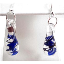 6559 - PAIR OF MURANO GLASS PENDANT EARRINGS - DEW DROPS