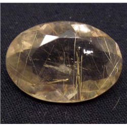 6651 - 6.78 CT WHITE W/ GOLDEN RUTILE AFRICA QUARTZ GEMSTONE