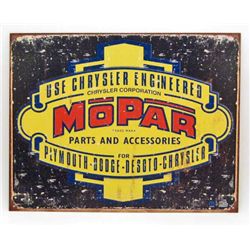 7774 - USE CHRYSLER ENGINEERED PLYMOUTH-DODGE-DESOTO-CHRYSLER METAL SIGN