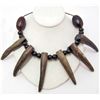 Image 1 : NATURAL HORN NECKLACE WITH RED HORN BEADS