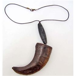 NATURAL SHEEP HORN WITH RESIN BEADS NECKLACE
