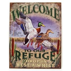 7731 - WELCOME TO OUR REFUGE METAL SIGN