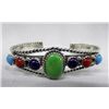 Image 2 : Two Navajo Sterling Bracelts, One Multi-Stone