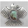 Image 1 : Navajo Sterling & Turquoise Eagle Pin by Cleveland