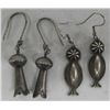 Old Pawn Navajo Sterling Earringsby ES Smith, 2 Pair.