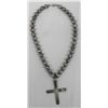 Antique Navajo Pawn Silver Cross Choker Necklace