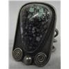 Navajo Pawn Sterling Spider Web Turquoise Ring