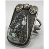 Image 2 : Navajo Pawn Sterling Spider Web Turquoise Ring