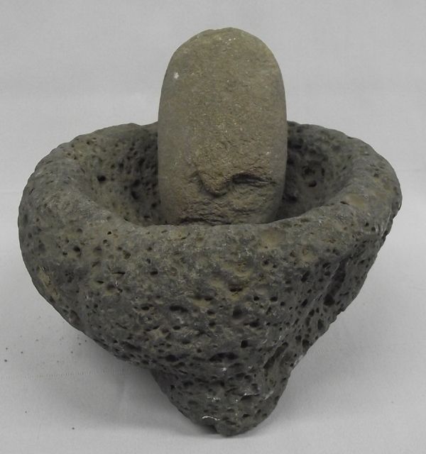 Prehistoric Volcanic Rock Mortar & Pestle