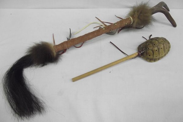 Wand Rattle Native American Dance Wand & Rattle.