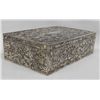 Image 1 : Antique Velvet Lined Embossed Metal Trinket Box