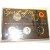 Image 2 : 1976 BICENTENNIAL QUARTER SET COLORIZED/HOLOGRAM/24KTGP/D-MINT/P-MINT 5 TOTAL *ORIGINAL DISPLAY CASE