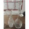 Image 2 : LOT 4 VINTAGE CRYSTAL GLASS ROMANIAN DECANTERS &