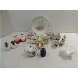 LOT 17 VINTAGE CHINA & CERAMIC ITEMS: 4 PAIR SALT