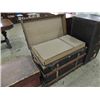 Image 1 : ANTIQUE 38X22X256 FLAT TOP TRUNK & INSERT