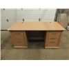 Image 1 : 66X32 SIMULTED PINE PRESSWOOD OFFICE DESK 5 DRAWER