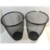 Image 2 : LOT 2 BLACK METAL MESH TALL WASTE BASKETS 13"DX20