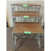 Image 2 : LOT 4 (3) WROUGHT IRON NESTED PLANT STANDS & 1