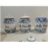 Image 2 : LOT 5 VINTAGE CERAMIC (3) CANNISTERS & 2 NESTED