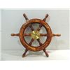 Image 1 : NAUTICAL SHIP RUDDER WHEEL WOOD WITH BRASS CENTER