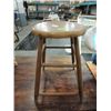 Image 1 : 21"H VINTAGE PINE WOOD KITCHEN STOOL