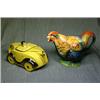 Image 1 : A Yellow and Silver Trimmed Noveltry Racing Car Tea Pot, OKT 42. Made in...