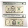 Image 1 : 1995 $5 FEDERAL RESERVE NOTE (STAR) CLEVELAND, OH PMG 65 & 1999 $5 FEDERAL