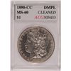 Image 1 : 1890-CC MORGAN DOLLAR ACG MS60 DMPL CLEANED