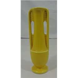 Unsigned Yellow Art Deco Pottery Vase