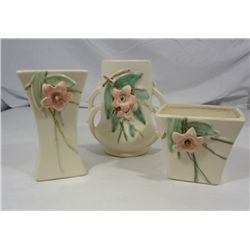 3pc Blossomtime Vases by McCoy