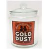 Image 1 : 15170 - BLACK AMERICANA GOLD DUST SMALL GLASS ADVERTISING COUNTER JAR