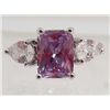 Image 1 : 13439 - WHITE GOLD PLATED AMETHYST & TOPAZ - SIZE 6.25