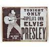 Image 1 : 14833 -  ELVIS PRESLEY METAL SIGN APPROX. 16" X 12 1/2"