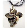 Image 1 : 14817 - SKELETON RHINESTONE PENDANT W / RIBBON CHAIN