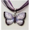 Image 1 : 14558 - BUTTERFLY ENAMEL PENDANT W/CHAIN