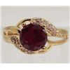 Image 1 : 13534 - GOLD PLATED GARNET & TOPAZ RING - SIZE 7