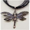 Image 1 : 14585 - DRAGONFLY PENDANT W/RIBBON NECKLACE