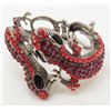 Image 1 : 14822 -  DOUBLE GECKO RHINESTONE BANGLE BRACELET