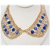Image 1 : 15076 - BLUE RHINESTONE DOUBLE COLLAR NECKLACE