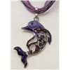 Image 1 : 14582 - DOLPHIN PENDANT W/RIBBON NECKLACE