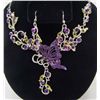 Image 1 : 14826 - BUTTERFLY RHINESTONE NECKLACE & EARRINGS SET
