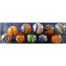 Marbles: Lot 4. End of Day. Onionskin. 10 Marbles. All Mint.