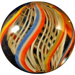 Marbles: Lot 10. Latticinio Core Swirl. 11/16". Mint 9.9.