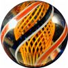Image 1 : Marbles: Lot 19. Orange Latticinio Swirl. 1-9/16". NM+ 8.7