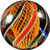 Image 3 : Marbles: Lot 19. Orange Latticinio Swirl. 1-9/16". NM+ 8.7