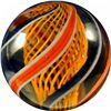 Image 4 : Marbles: Lot 19. Orange Latticinio Swirl. 1-9/16". NM+ 8.7